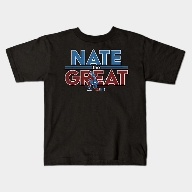 Nathan MacKinnon Nate The Great Kids T-Shirt by stevenmsparks